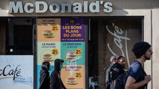 A McDonald’s location in France closed by the pandemic
