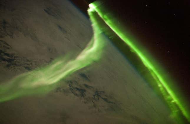 Image for article titled What the Northern and Southern lights look like from space