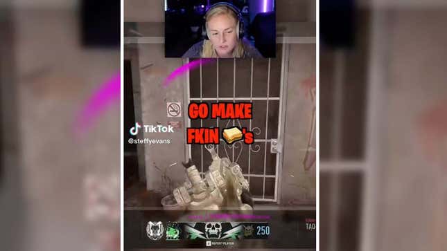 Stephanie Evans is told to make a sandwich in Call of Duty.