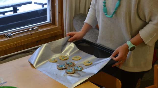 Cookies on a pan at the Kotikolo family café