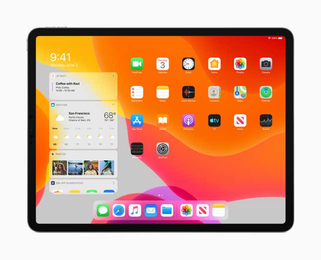 The new “Today View” home screen for the iPad.