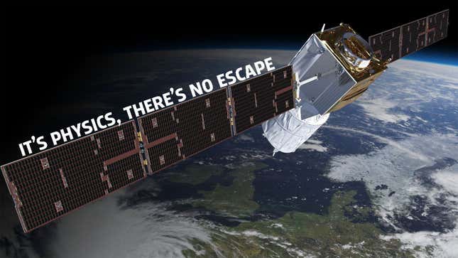 A render of the European Space Agency satellite that will crash back to Earth. 