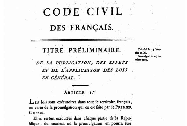 The entire French legal code dating back to Napoleon is now on GitHub