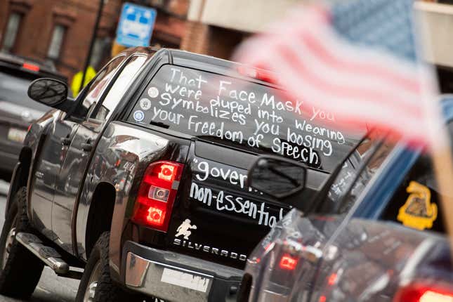 $10 says this truck has “Pink Houses” by John Mellencamp playing inside, and that the driver has never really listened to the lyrics