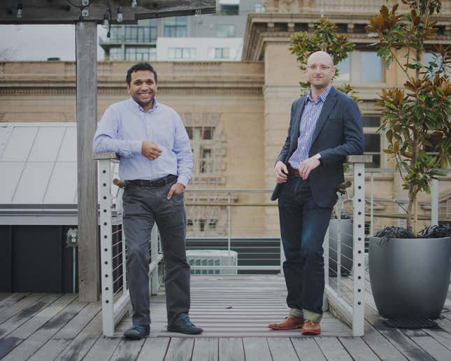 Simple CFO Shamir Karkal, left, and CEO Josh Reich.
