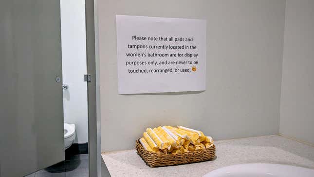 Image for article titled Company Clarifies Feminine Hygiene Products In Bathroom Purely Decorative