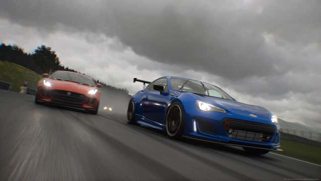 Rain makes for a serious handful in GT7. Be sure to pick up some Intermediate and Heavy Wet tires — they make a huge difference.