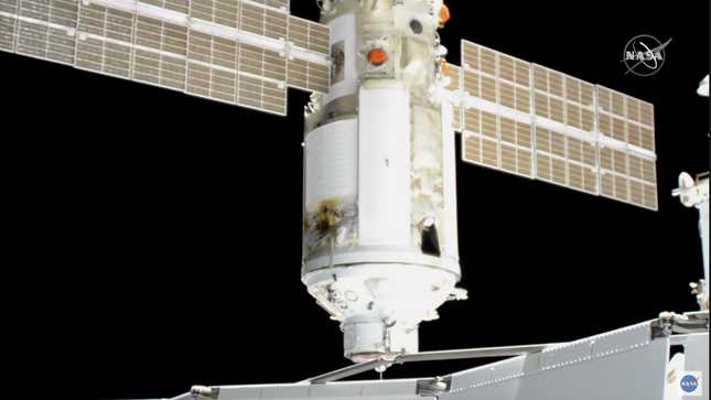 The Nauka module moments before rendezvousing with the ISS. 