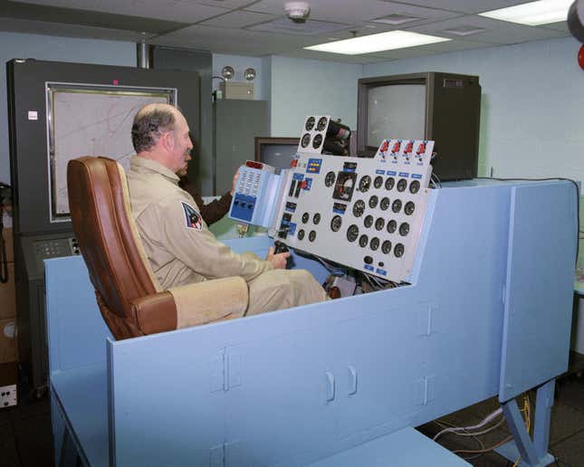 Pilot Fitz Fulton prepares for the Controlled Impact Demonstration.