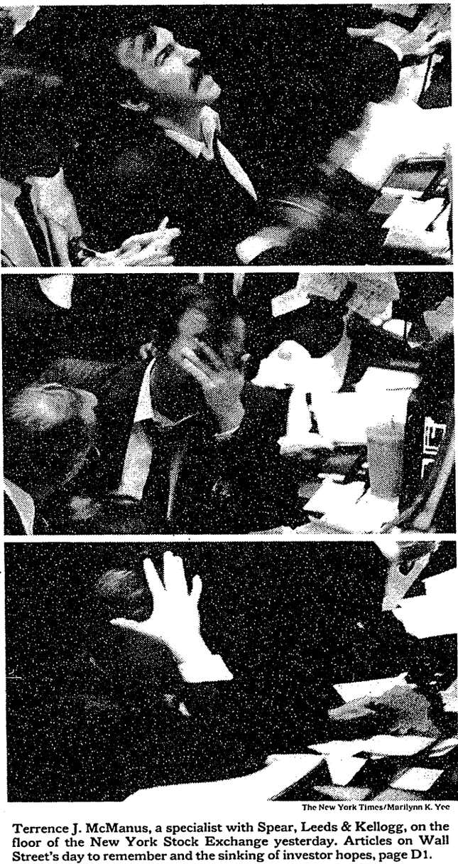 Image for article titled Happy 25th birthday to photos of brokers with hands on their faces