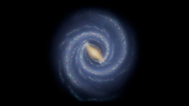 This illustration is our current best guess as to what the Milky Way looks like. 