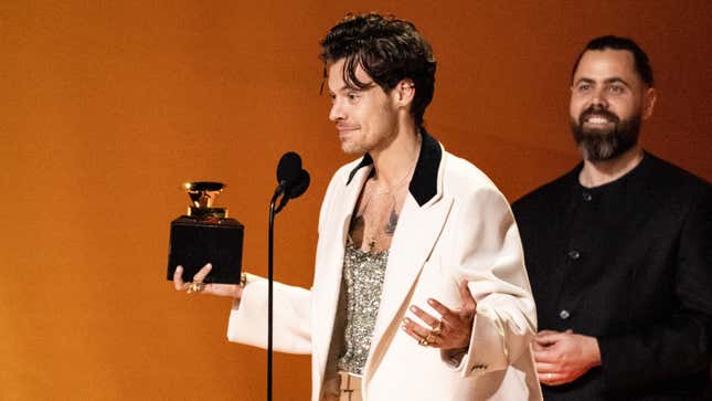 Harry Styles accepts the Album of the Year award at the 2023 Grammys 