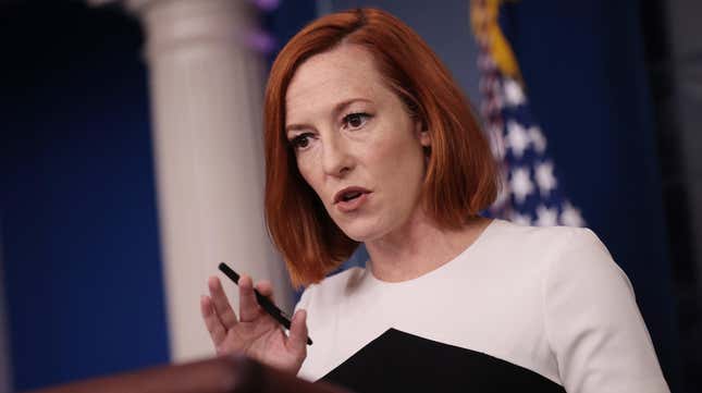 White House Press Secretary Jen Psaki talks to reporters during the daily press conference in the Brady Press Briefing Room at the White House on December 6, 2021 in Washington, D.C.