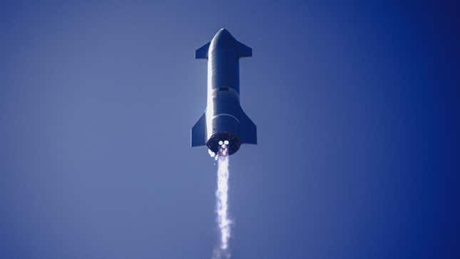 Starship prototype SN during a suborbital test flight, February 3, 2021.