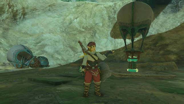 Link is seen displaying an Ultrahand contraption.
