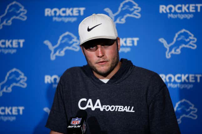 Lions fans are still backing Matthew Stafford in the Super Bowl, but Detroit Rams shirts is going too far.