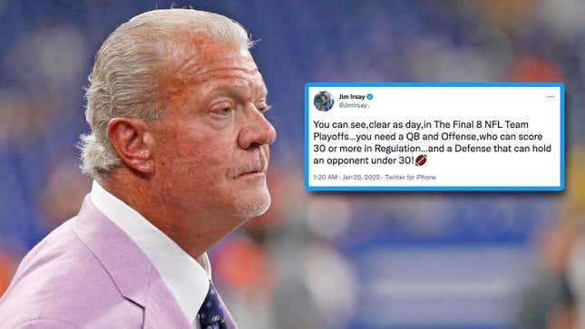 Indianapolis Colts owner Jim Irsay created a firestorm on Twitter.