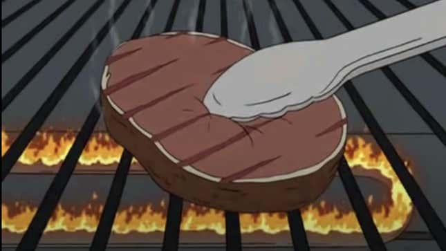 King of the Hill steak on grill