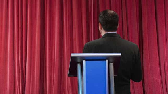 Image for article titled Aides Rush On Stage To Rotate Scott Walker Back To Direction Of Audience