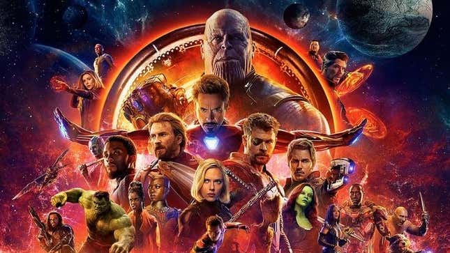 The poster for Avengers: Infinity War shows its main characters. 