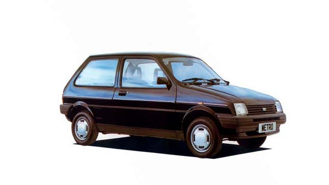 A photo of an Austin Metro from the 1980s. 