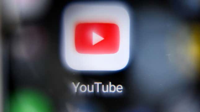 The YouTube logo seen on a smartphone screen on Oct. 12, 2021 in Moscow, used her as stock photo.