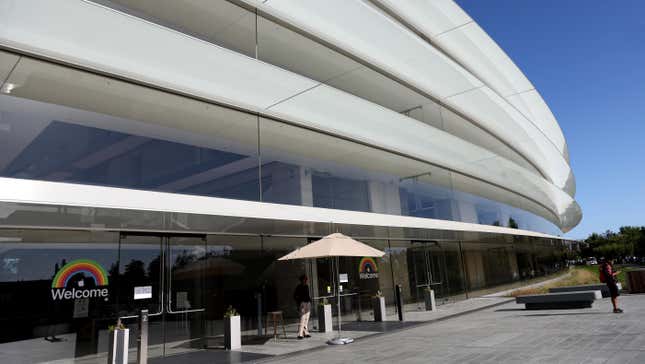 A view of Apple headquarters a Apple Park on June 06, 2022 in Cupertino, California.