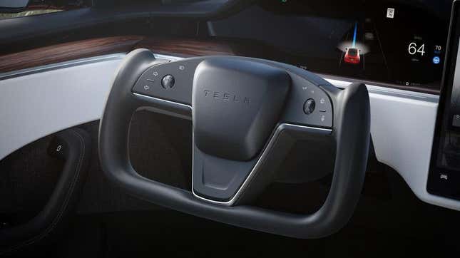 Image for article titled Tesla Will Replace Your Stupid Yoke With a Steering Wheel for $700