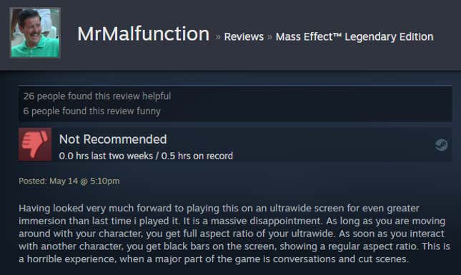 Image for article titled Mass Effect: Legendary Edition, As Told By Steam Reviews