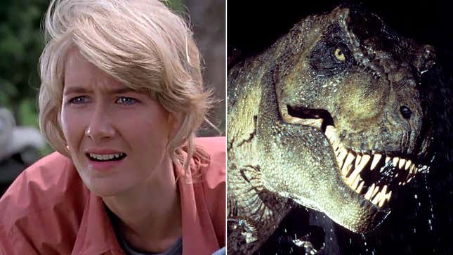 Image for article titled Laura Dern And T. Rex Reexamine 68-Million-Year Age Gap In Original ‘Jurassic Park’