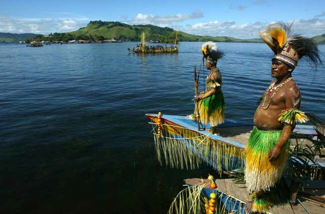 A scene from the Sentani Lake Festival in the Papua province.