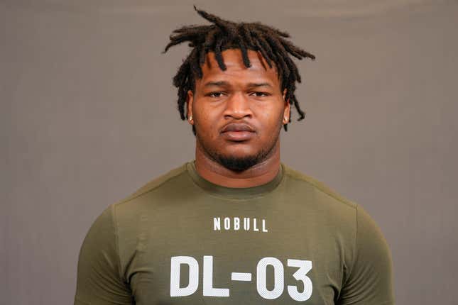 Georgia defensive lineman Jalen Carter poses for a portrait at the NFL football Combine on Tuesday, Feb. 28, 2023 in Indianapolis.