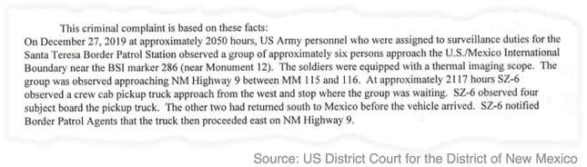 Image for article titled Court document shows US troops surveilling migrants at the Mexico border