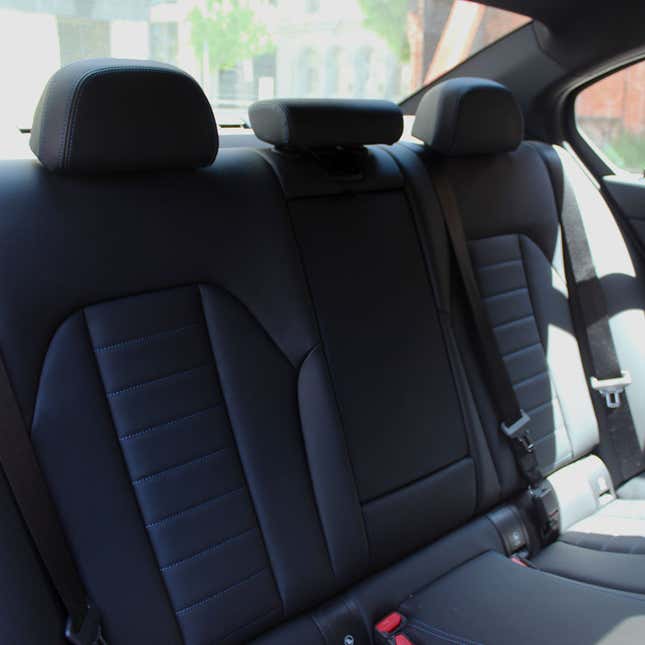 A photo of the rear seats in the BMW 330e.
