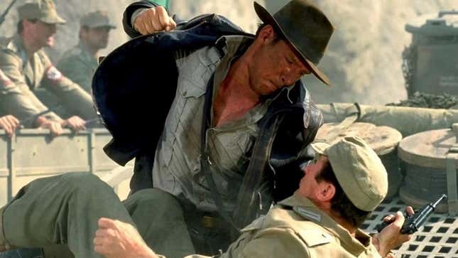Indiana Jones punching a Nazi.