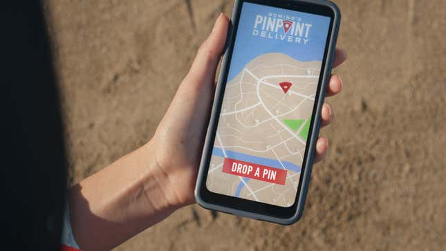 Domino's Pinpoint Delivery system on phone screen