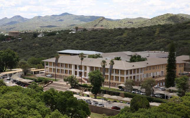 Namibia's parliament building is seen in Windhoek.
