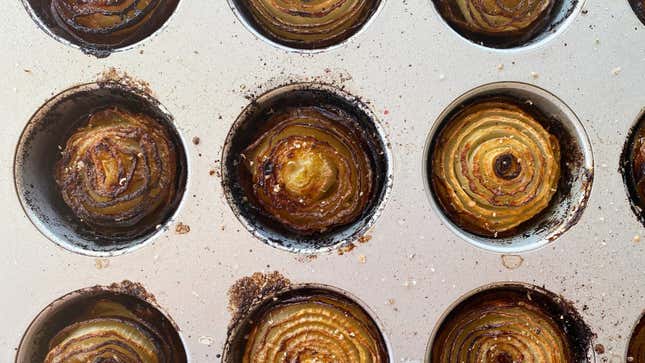 Image for article titled You Should Roast a Whole Bunch of Onions in a Muffin Tin