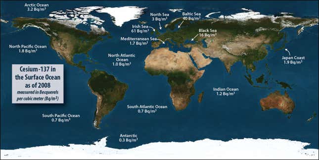 Global cesium-137 levels, pre-Fukushima.
