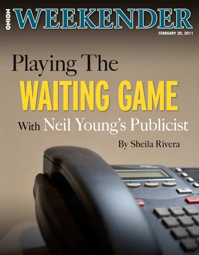 Image for article titled Playing The Waiting Game With Neil Young&#39;s Publicist
