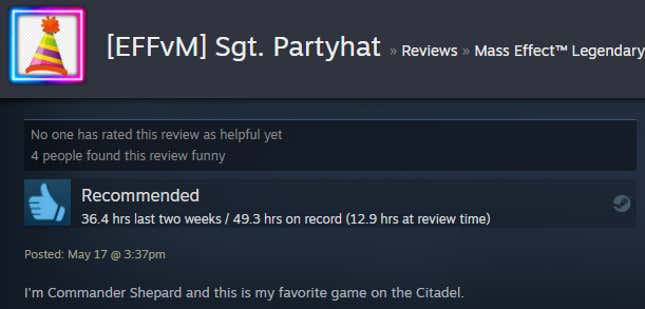 Image for article titled Mass Effect: Legendary Edition, As Told By Steam Reviews