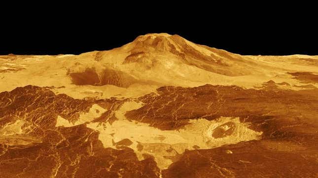 A computer-generated image of the surface of Venus.