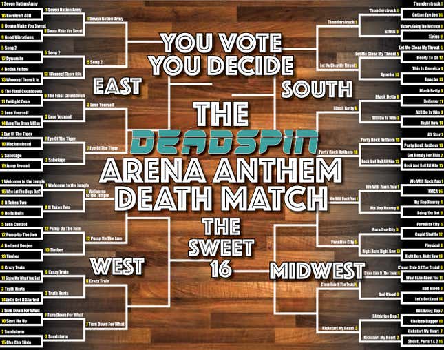 Image for article titled A Crazy Train of Upsets as Arena Anthem Death Match Marches into Sweet 16