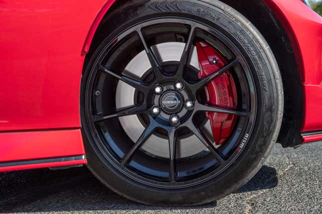 The high performance wheel and brake package on the 2024 Nissan Z Nismo