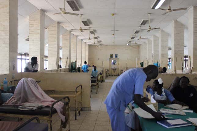 A surgery unit hosts a Chinese medical team at Juba Teaching Hospital.