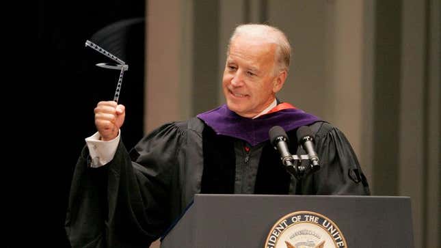 Image for article titled Biden Loses Control Of Butterfly Knife During Commencement Speech