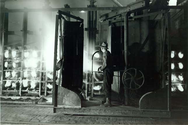 A worker in the zinc works.