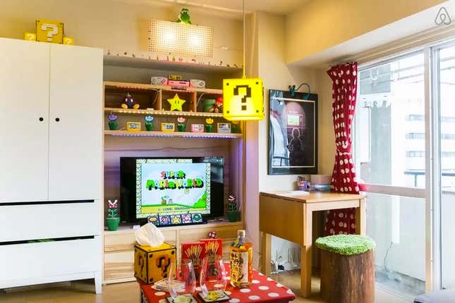 Geek chic living room, ready for retro gaming.