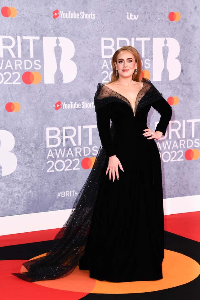 Image for article titled The 2022 Brit Awards Red Carpet: Sequins, A Whole Lot of Black, and Adele