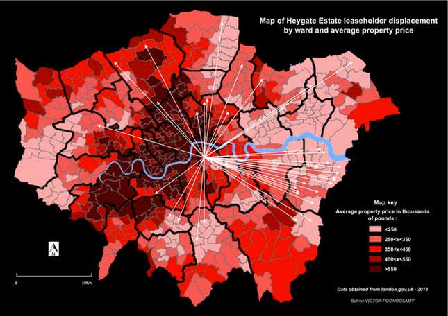 Displacement from the former Heygate Estate.
